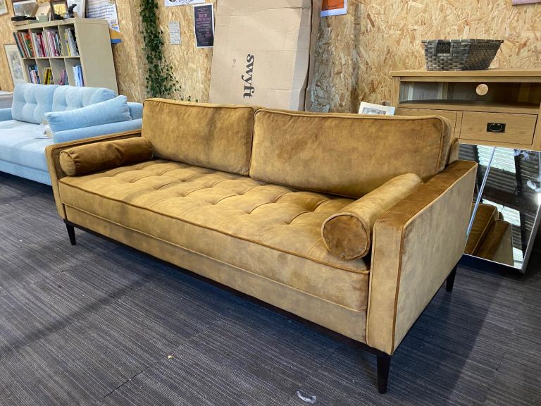 New Swyft model 2 sofa bed in lovely ochre velvet fabric £845