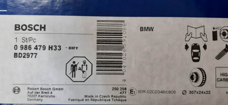 Front brake discs