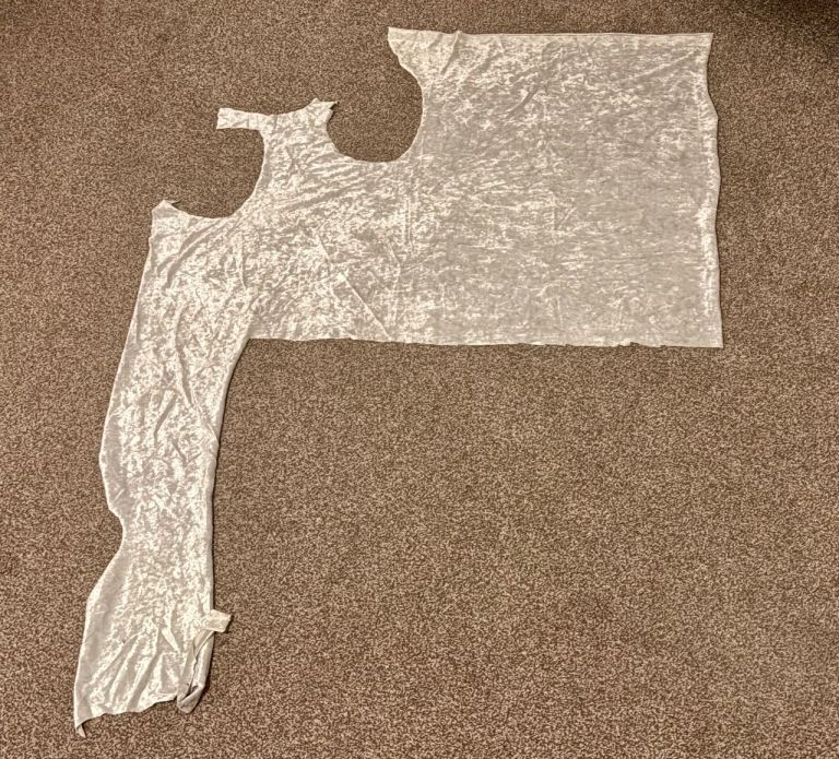 Grey crushed velvet offcuts 