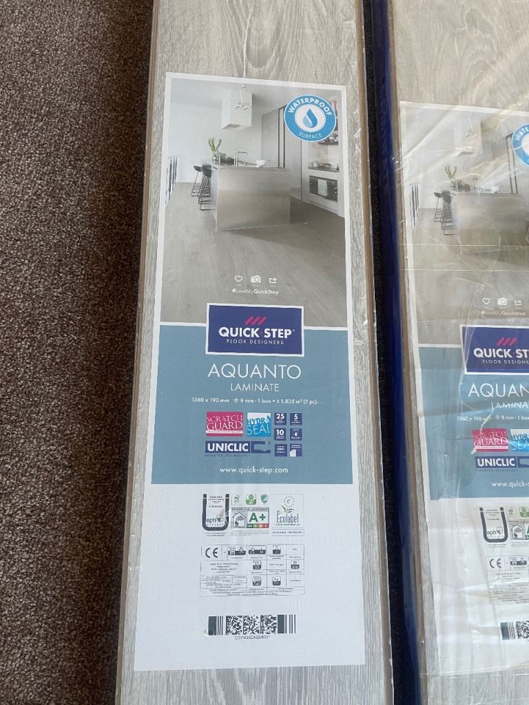 Quick-Step Aquanto Laminate Flooring - Salted Classic Oak Grey, New