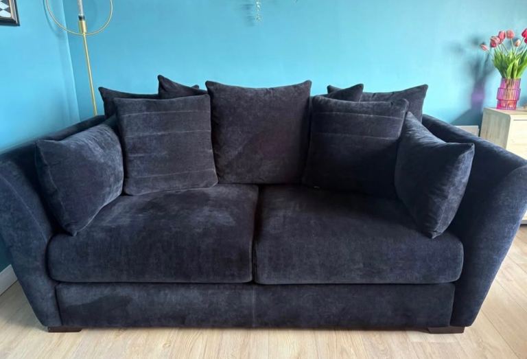 Black Soft Chenille Fabric Sofa REDUCED