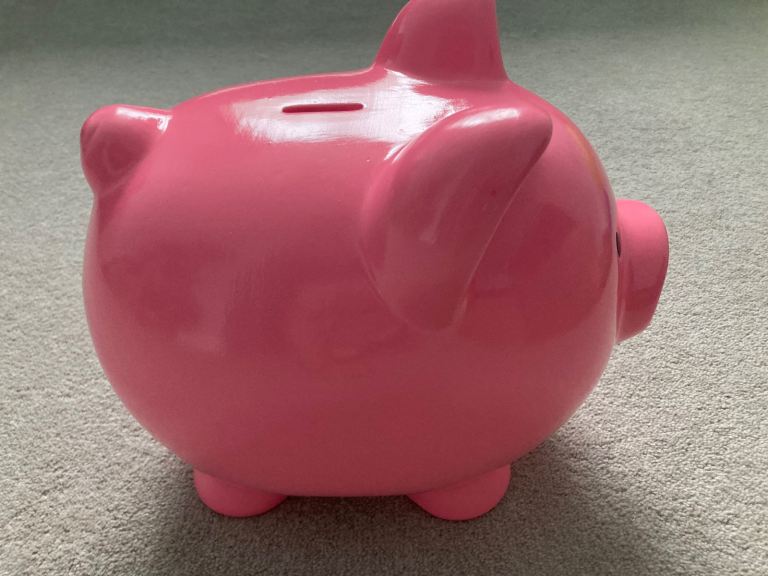 Large Ceramic Pink Piggy Bank