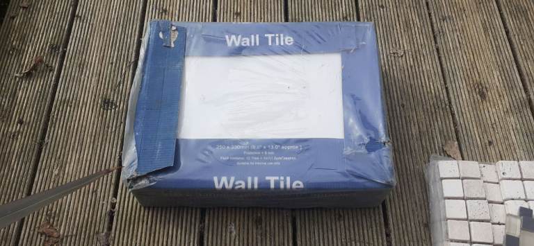 Pack of white wall tiles size on box plus some mosaics free