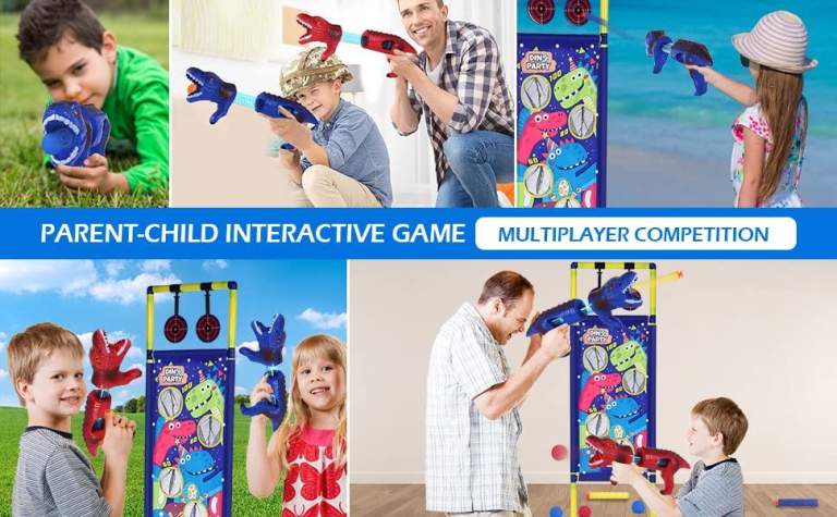 Dinosaur Shooting Games Toys, Toy Guns with Shooting Target for Nerf Christmas Gift