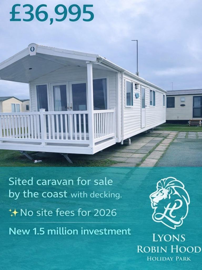 SITED STATIC CARAVAN FOR SALE BY THE COAST