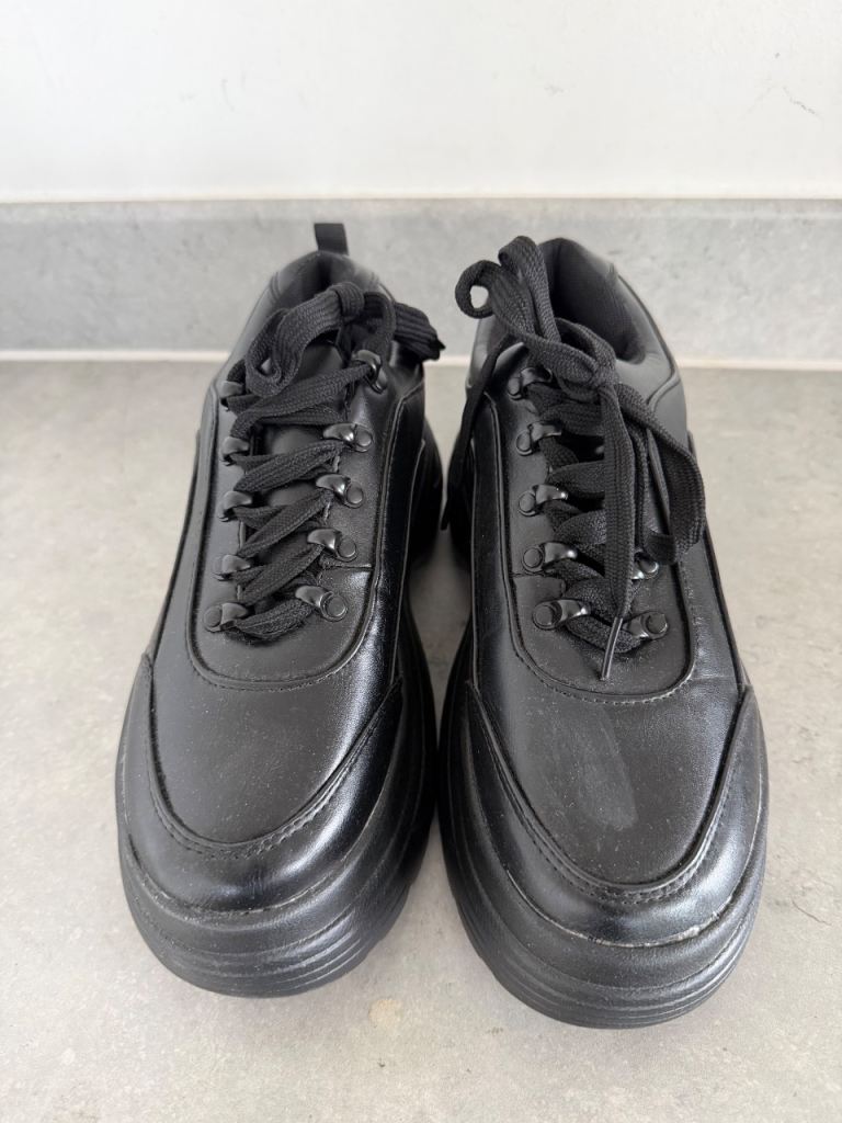 KOI Black Chunky Trainers UK Size 5