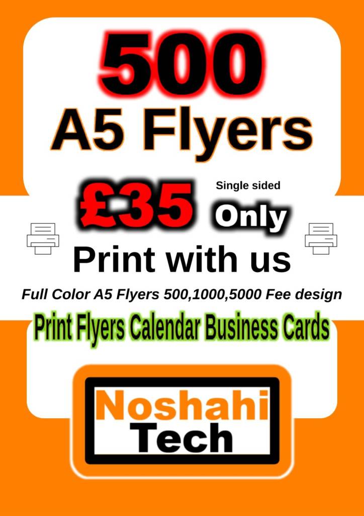 Print 500 A5 flyers full color