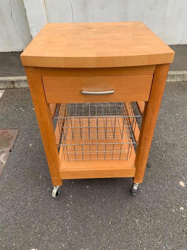 Marks and Spencer freestanding Beech kitchen Butchers block / island on wheels