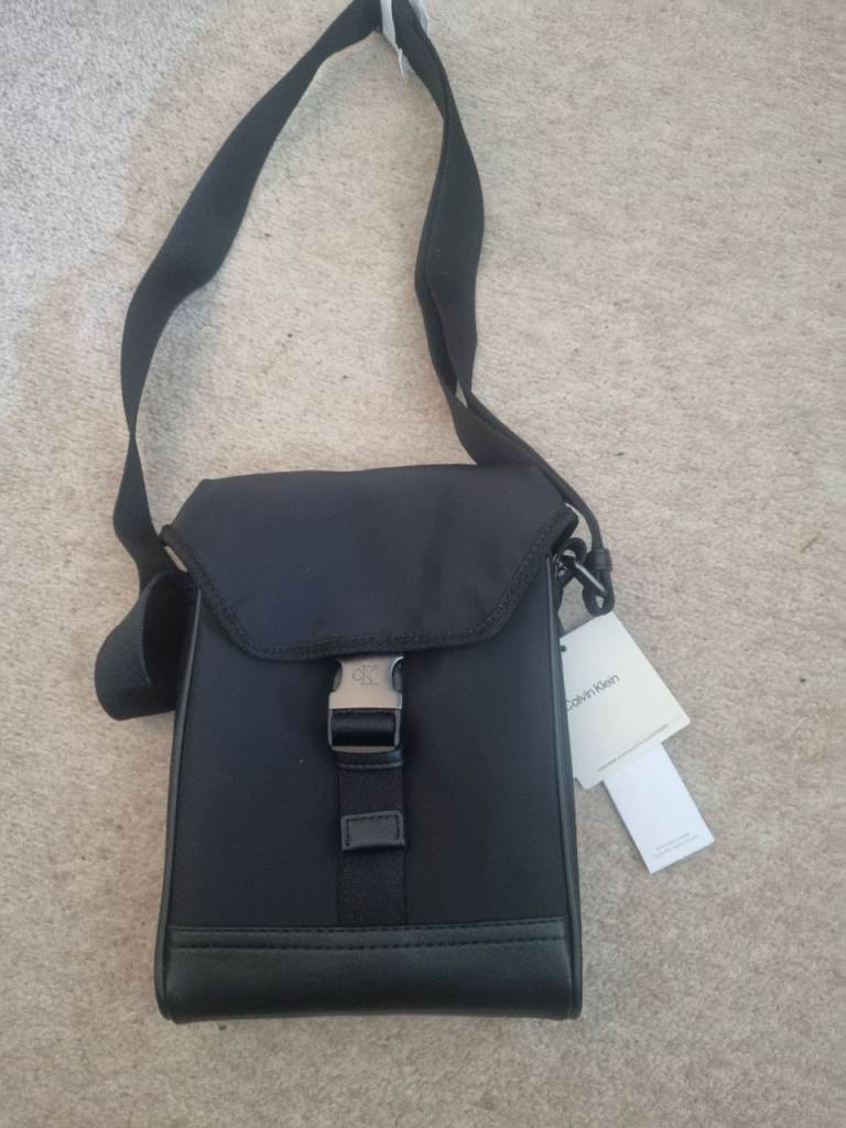 Calvin Klein Black Messenger Bag with Tags – Brand New