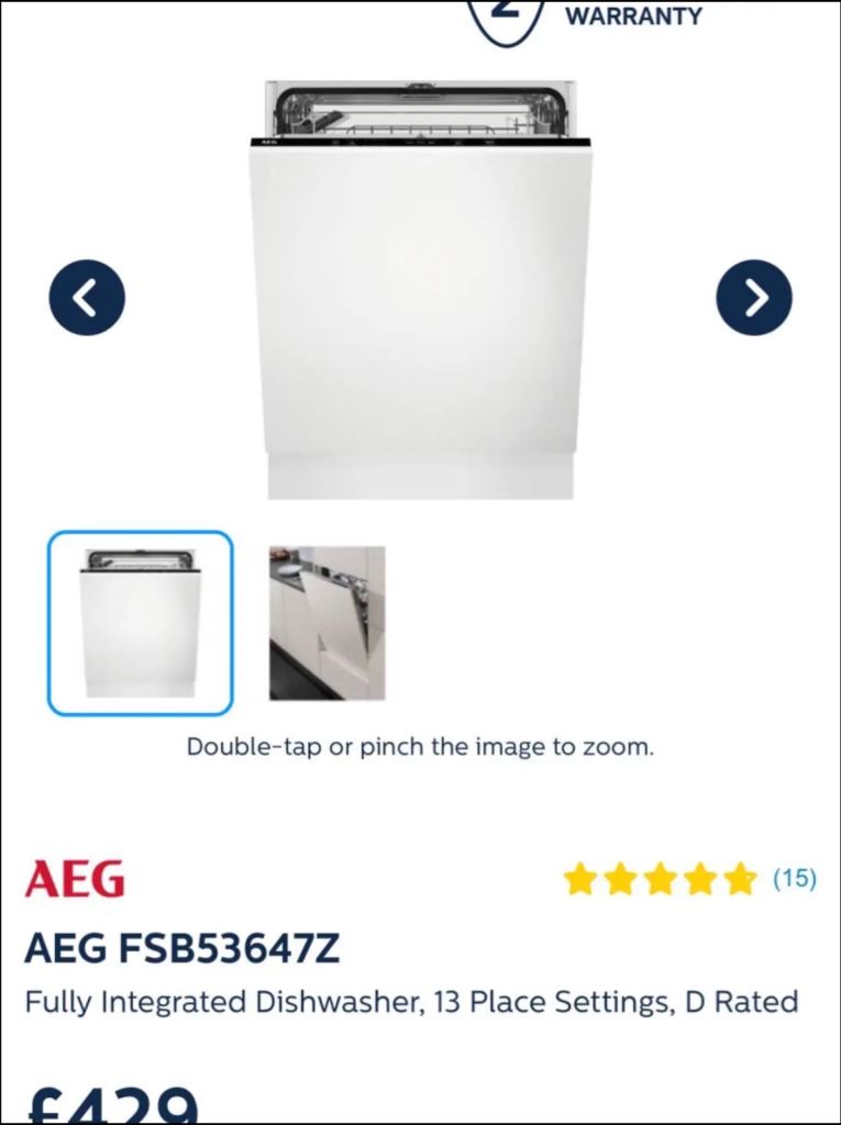 New integrated dishwasher 