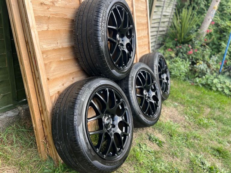 MINI F56 JCW, set of 4, 17” x 8J wide, satin black multi-spoke alloy wheels by RH Alurad (Germany).