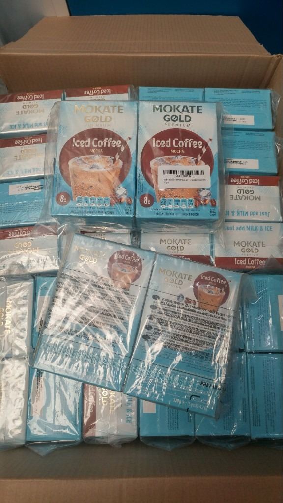 Mokate Gold Iced Coffee Drink Caramel 1 Box 8 Sachets 120g morning work house home energy boost sun