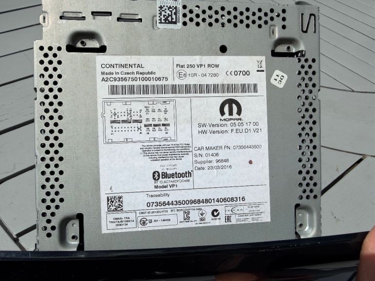 Fiat Ducato 2016 car stereo