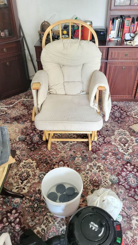  Mother & baby 2 serano gliding rocking chairs with stools