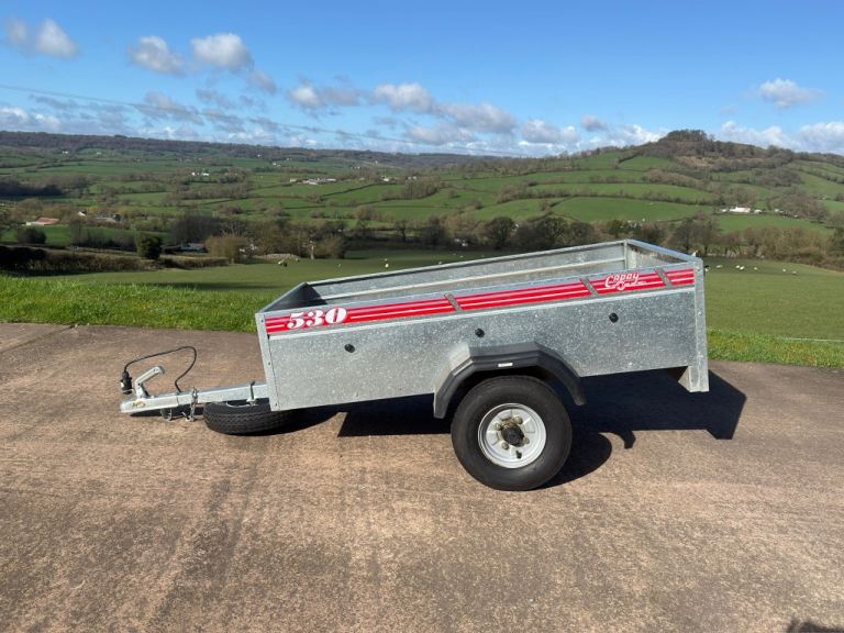 CADDY 530 TRAILER; 360KG CAPACITY; STORES UPRIGHT; GOOD CONDITION;2 SPARE WHEELS