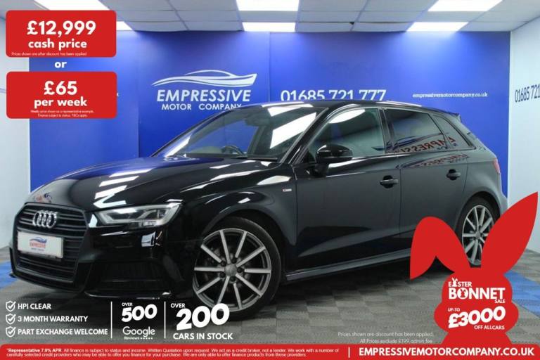 2018 11 AUDI A3 1.0 TFSI 30 BLACK EDITION SPORTBACK 5DR PETROL MANUAL EURO 6 (S/