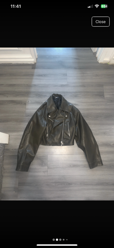 Missguided leather jacket size 14