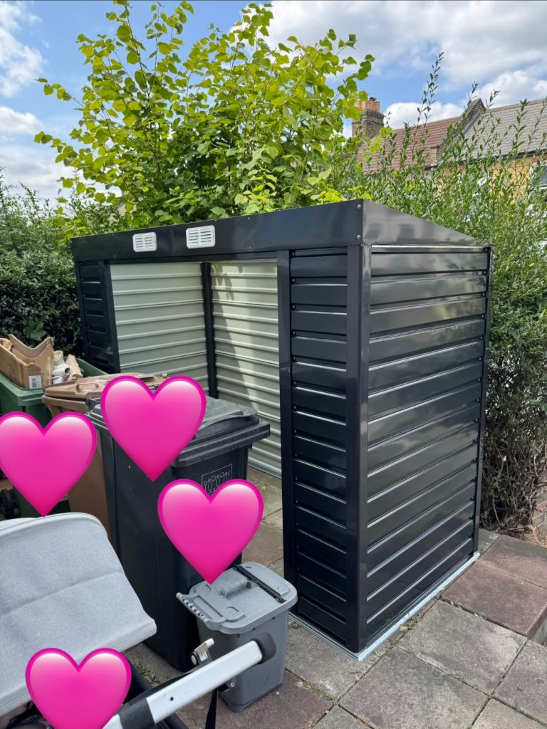 Large Outdoor Grey Metal Storage Shed - As Good As New