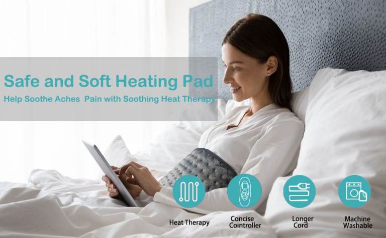 King Electric Heating Pad Dry & Moist Heat Therapy with 10 Heat Settings + 9 Timer Settings