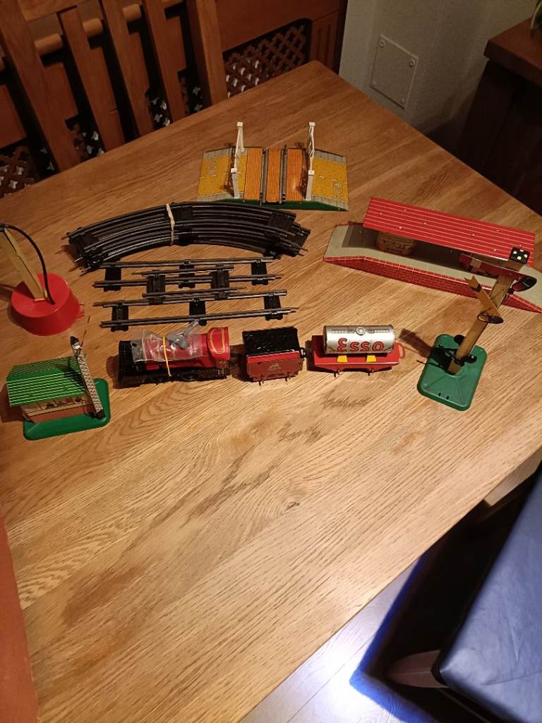Brimtoy tin plate train set in original box 
