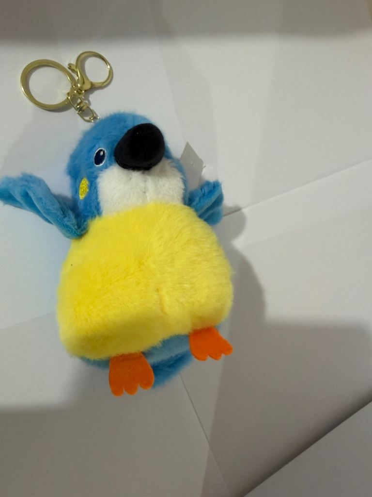 Cute Blue & Yellow Bird Soft Toy Keyring