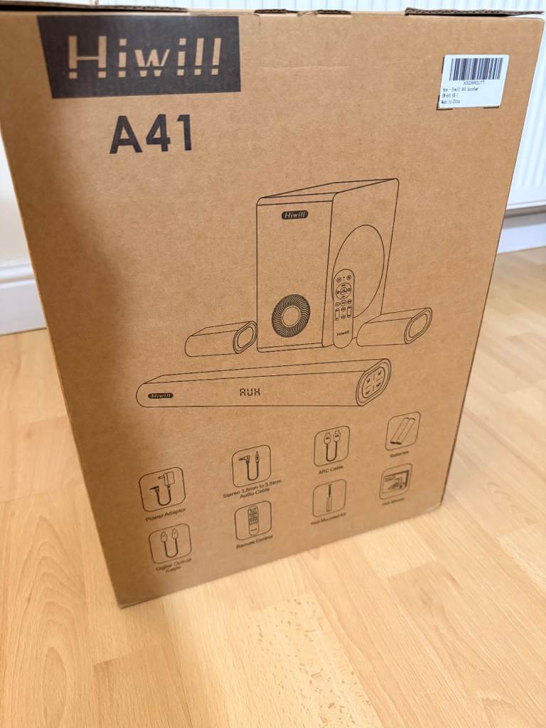 Hiwill A41 300W 4.1ch Dolby Atmos Soundbar + 2 Front Surround + Subwoofer (Brand New)