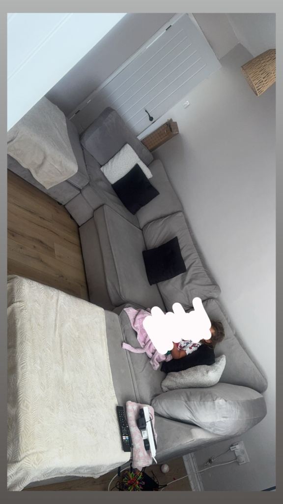 Swapppp. Large Grey u shaped Sofa 
