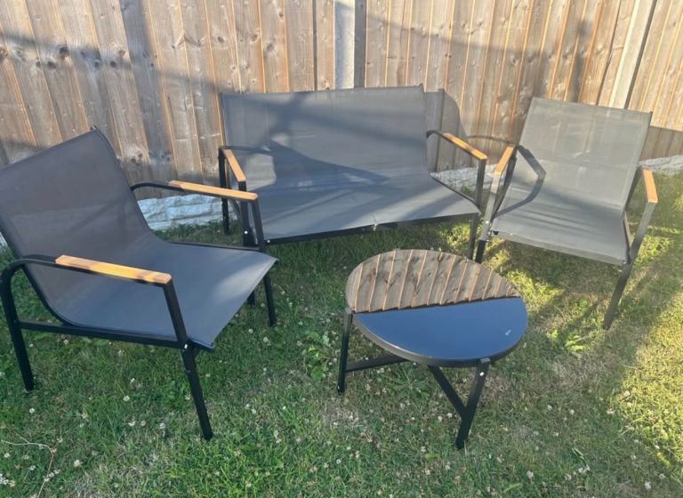 Garden Patio Furniture Set - Sofa, Chairs, and Table