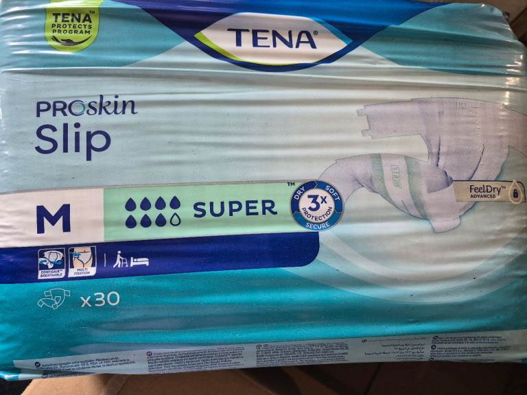 TENA PROskin Slip Super M Incontinence Pads - Box of 90