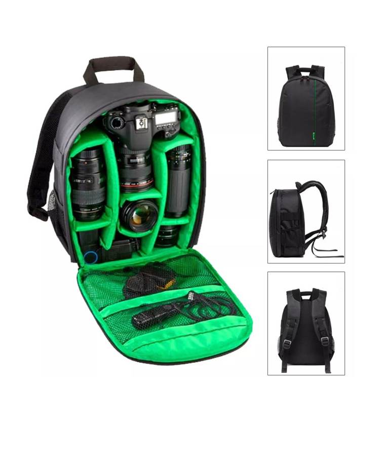 Camera Backpack Bag Waterproof Lens Case Rucksack For DSLR Canon EOS Nikon Green