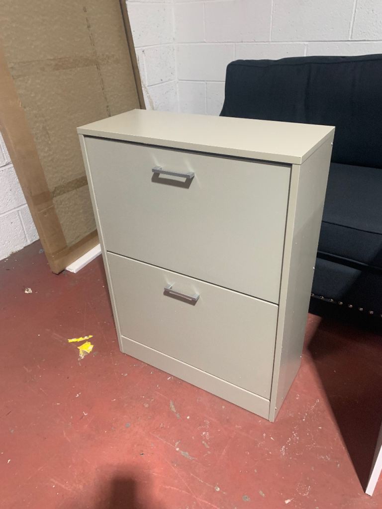 Grey shoe cabinet 