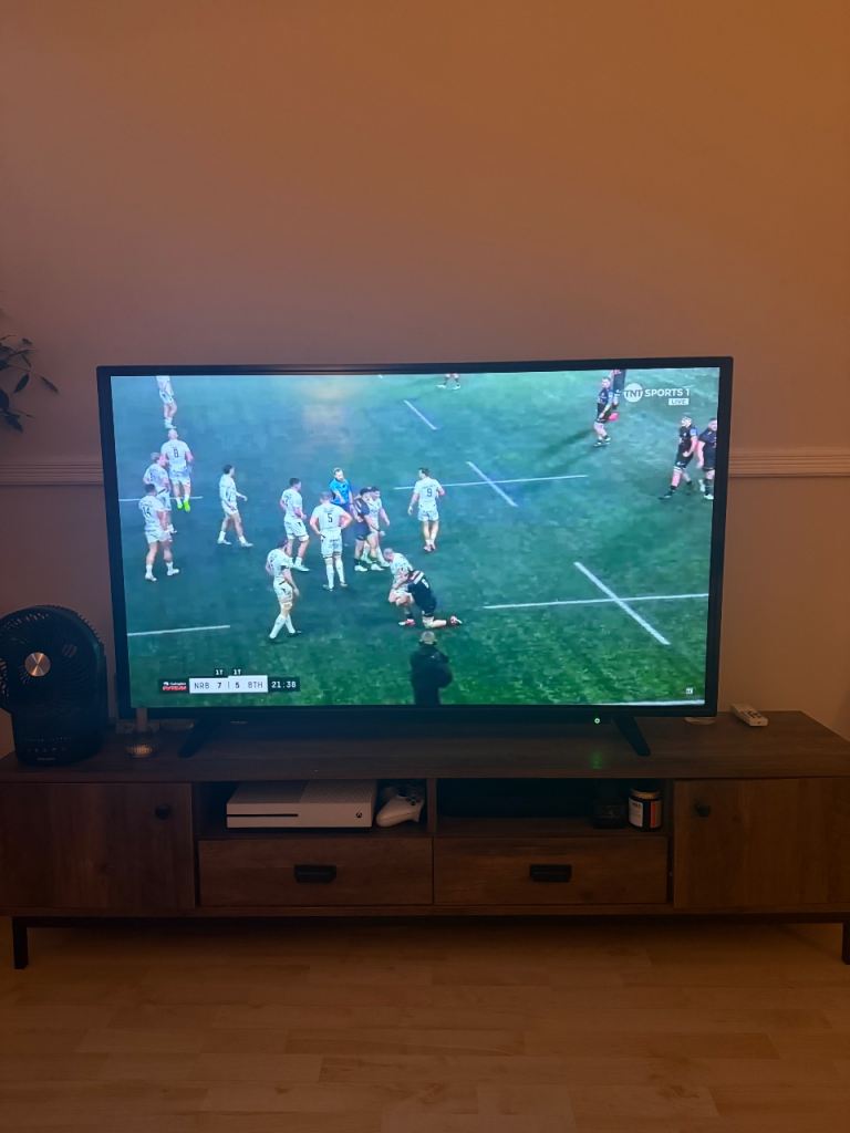 TV stand dark oak wood