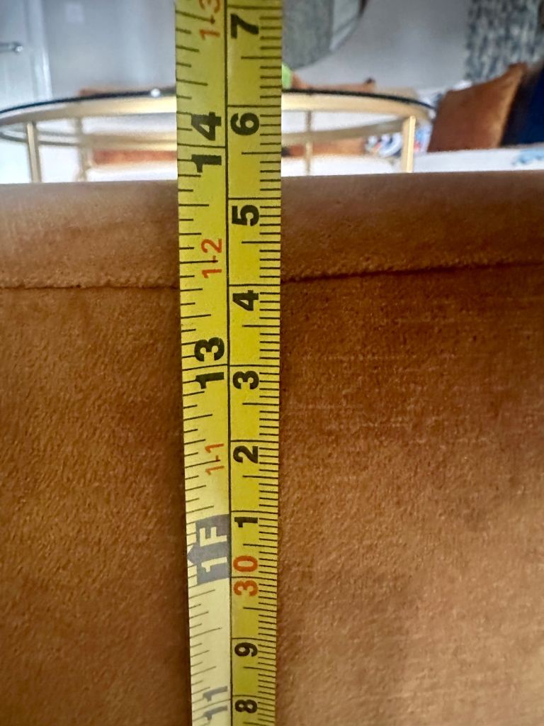 32" round ottoman pouf footstool in mustard yellow velvet