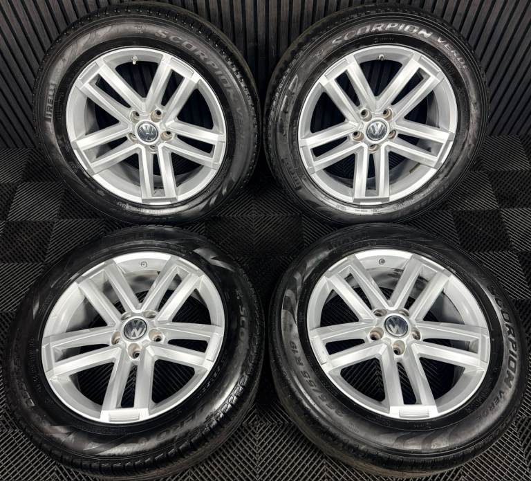 19" GENUINE VW AMAROK CANTERA SILVER ALLOY WHEELS TYRES ALLOYS