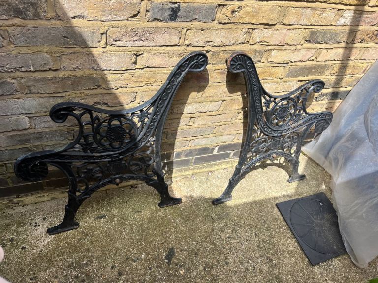image for Cast iron bench ends 