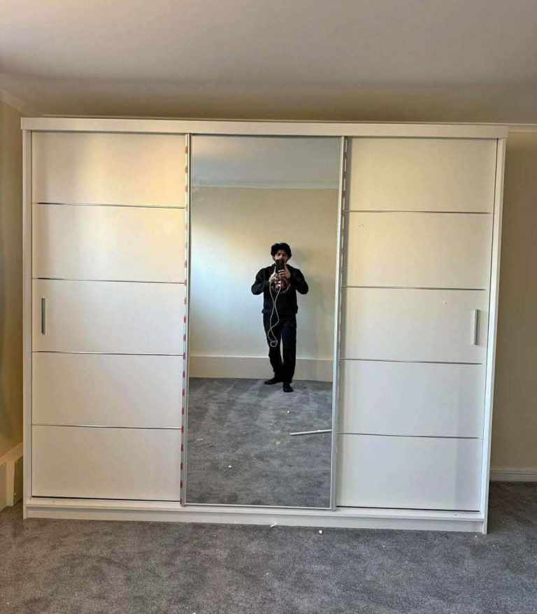 2 Fully Mirrors Sliding Doors Wardrobe With Multiple Shelves & Hanging | Special Offer 