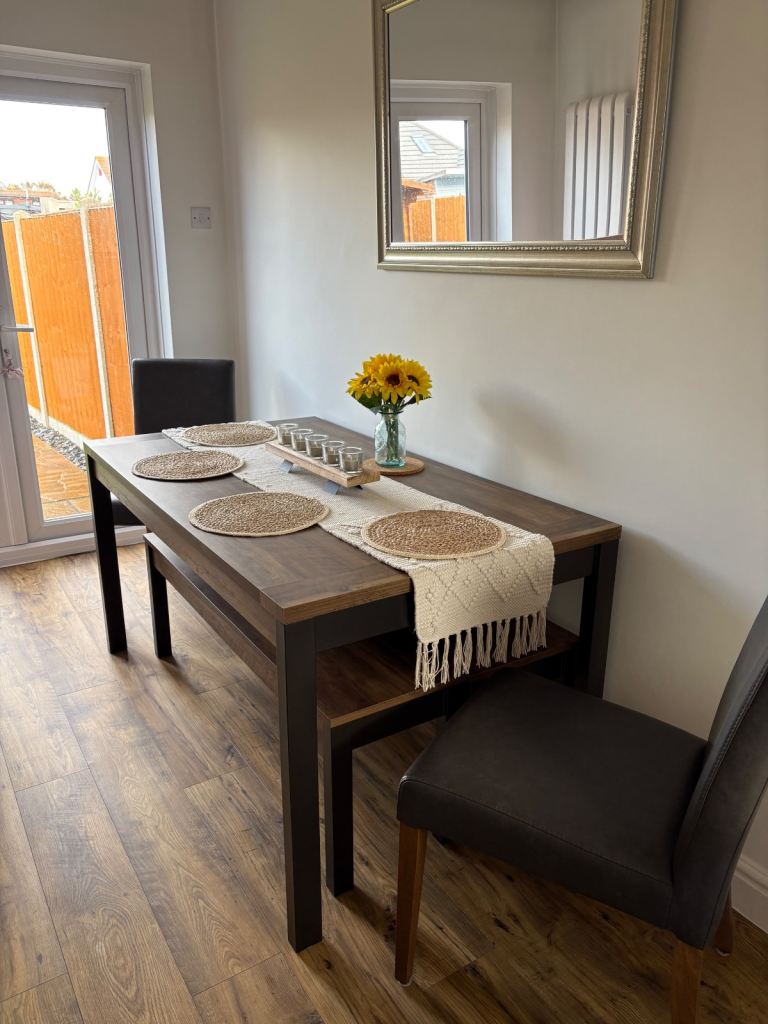 M&S Dining Table, Chairs and Bench seats and Sideboard