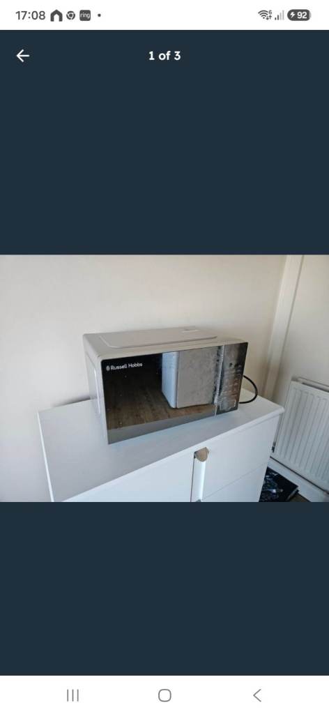 Russell Hobbs Microwave Oven - Silver, Good Condition kettle 4 slice toaster russel hobbs also