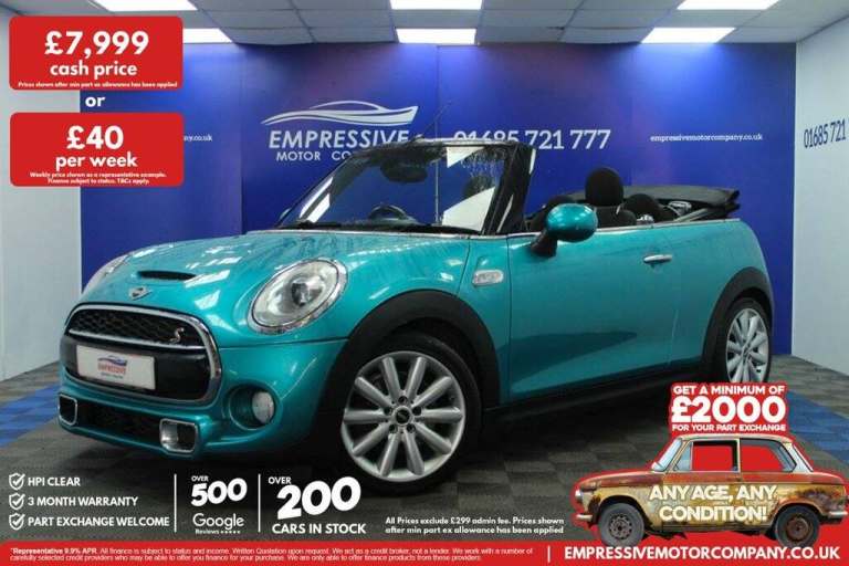 2016 66 MINI CONVERTIBLE 2.0 COOPER S CONVERTIBLE 2DR PETROL MANUAL EURO 6 (S/S)