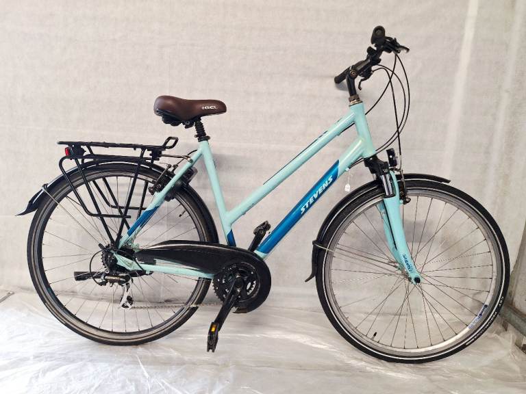 b 🚲🚲 Beautiful STEVENS Ladies Hybrid Bike 24 Speed M Frame Serviced Rack Mudguard Lock Warranty 