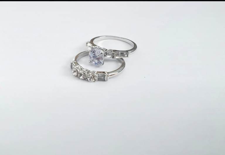 2 piece wedding/ engagement ring