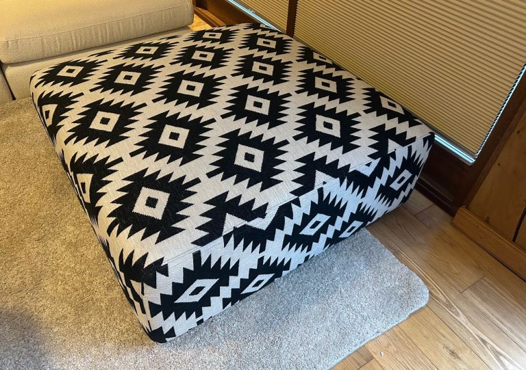Calix Pattern Large Square Footstool