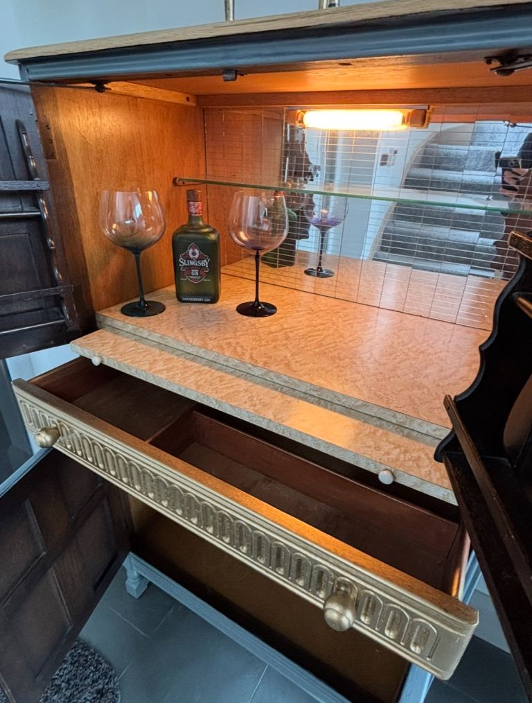 Vintage Ercol cocktail / drinks cabinet 