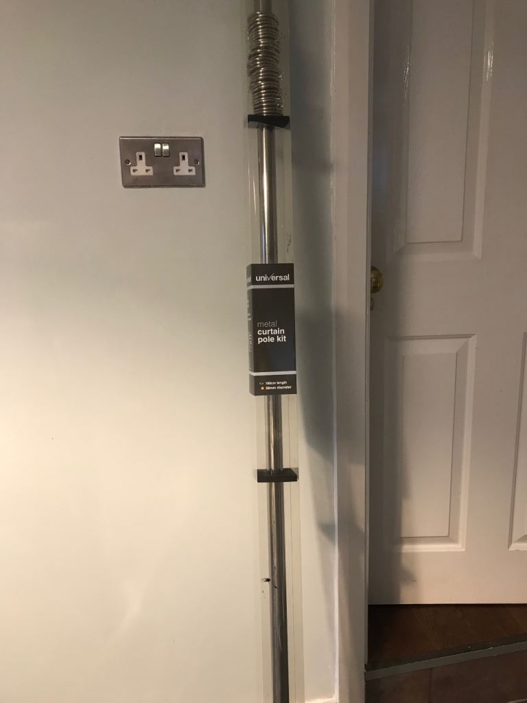 image for New in box 28 mm brushed steel 180cm curtain pole complete.