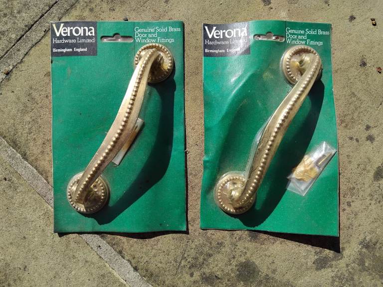 2 Brass Door Handles Brand New