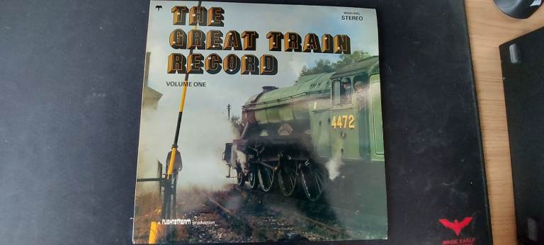 The Great Train Record LP of STEAM TRAINS volume 1 from FlightStream Productions 1981