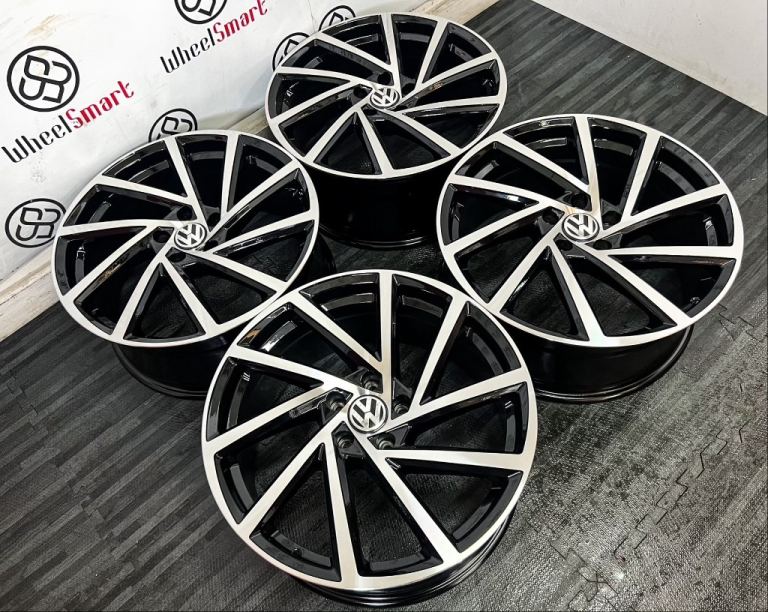 NEW 18" 19" VW/AUDI STYLE ALLOY WHEELS - 5 X 112 - GLOSS BLACK/DIAMOND CUT