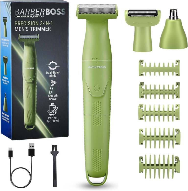 new in packaging - BarberBoss Men’s 3-in-1 Detail Trimmer - Green