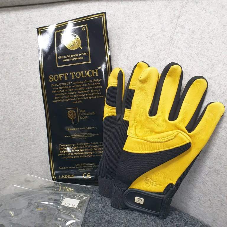 GOLD LEAF SOFT TOUCH LADIES Deluxe Leather Comfortable RHS Gardening Garden Gloves