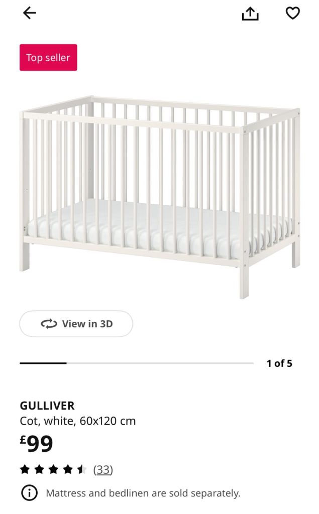 IKEA cot bed 